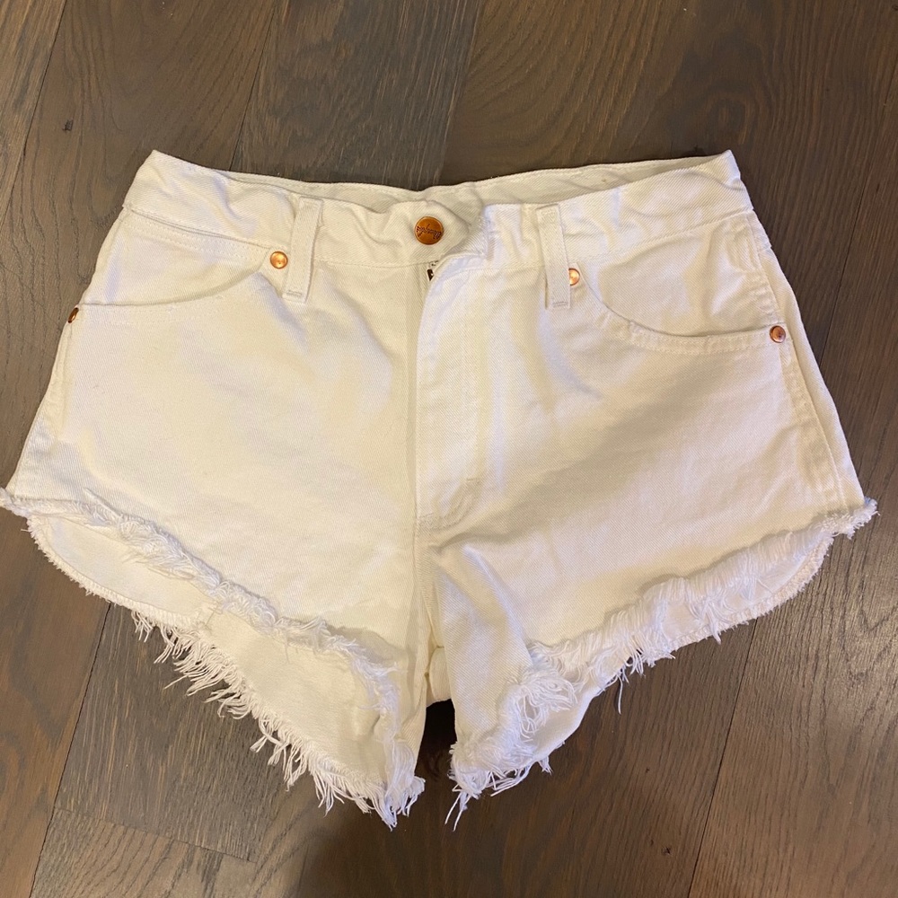 White Wrangler Heritage Denim Shorts